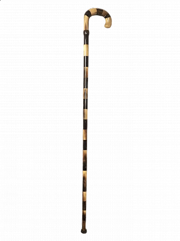 Horn walking stick with steel core, 1940s