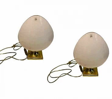Pair of Murano glass table lamps by Mazzega, 1970s