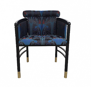 Plaza black lacquered wood armchair by Thonet, 1980s