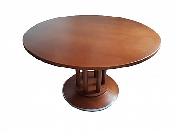 Curved beech round table by Marcel Kammerer for Thonet, 1980s