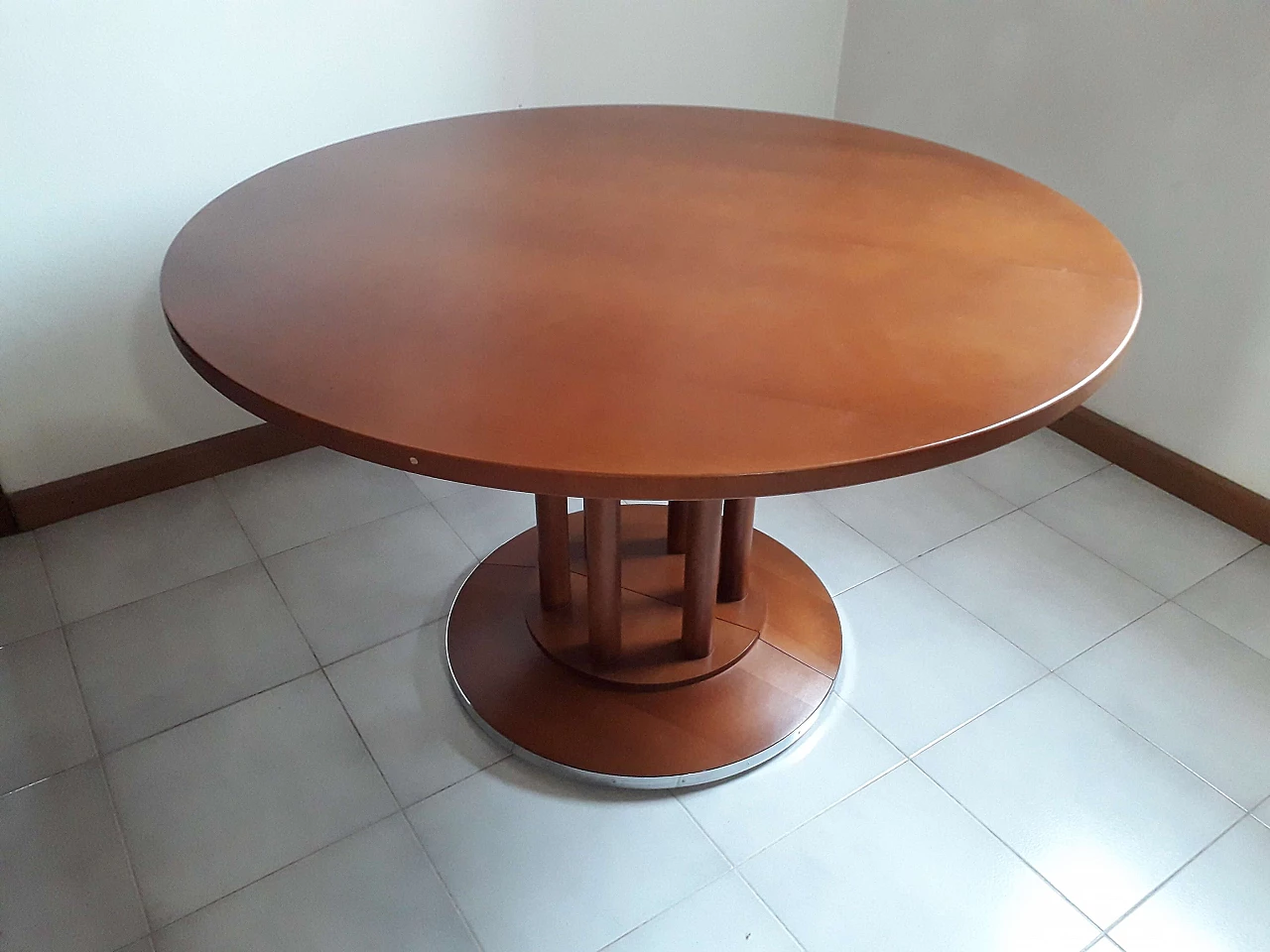 Curved beech round table by Marcel Kammerer for Thonet, 1980s 2