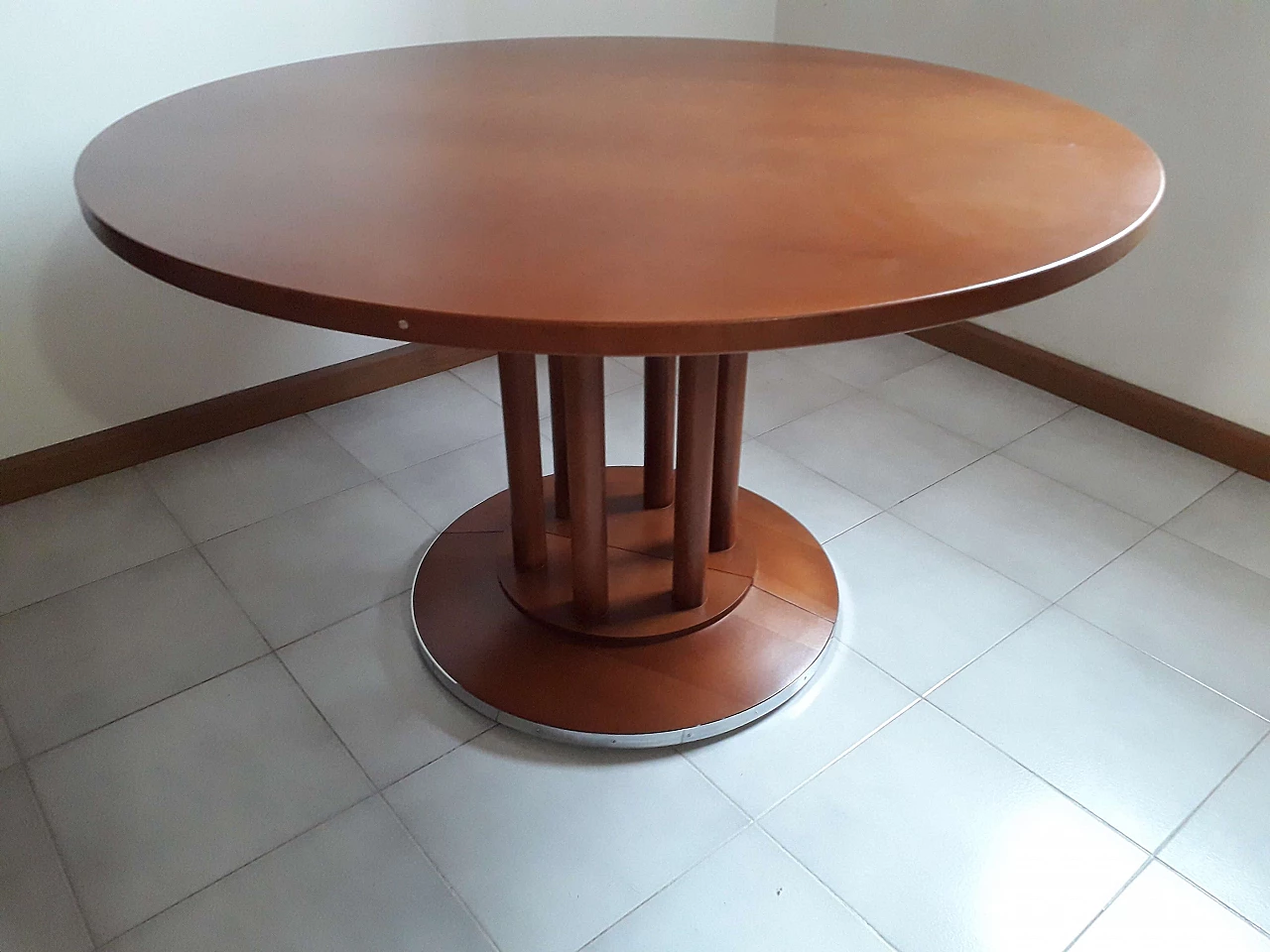 Curved beech round table by Marcel Kammerer for Thonet, 1980s 3