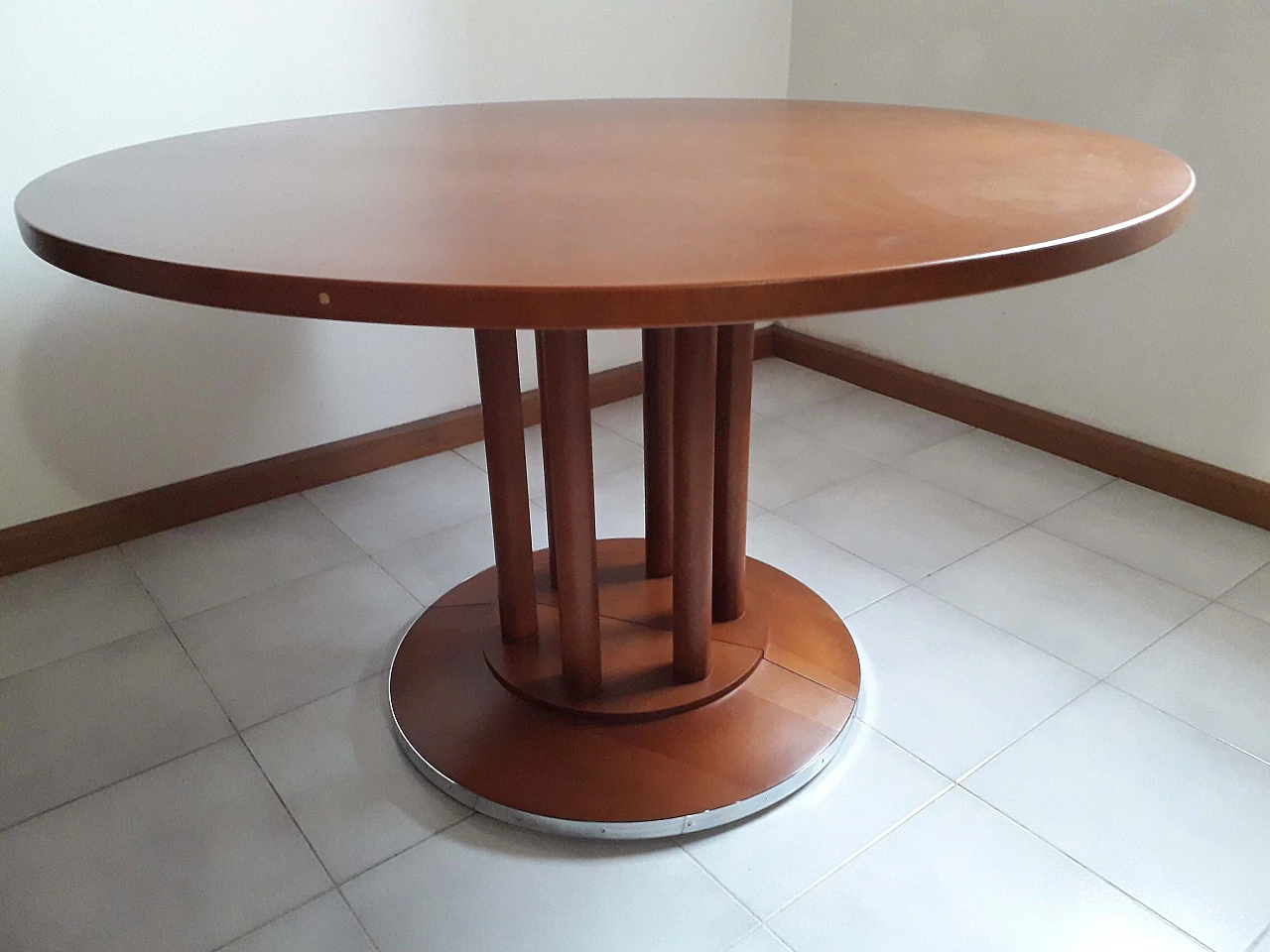 Curved beech round table by Marcel Kammerer for Thonet, 1980s 4