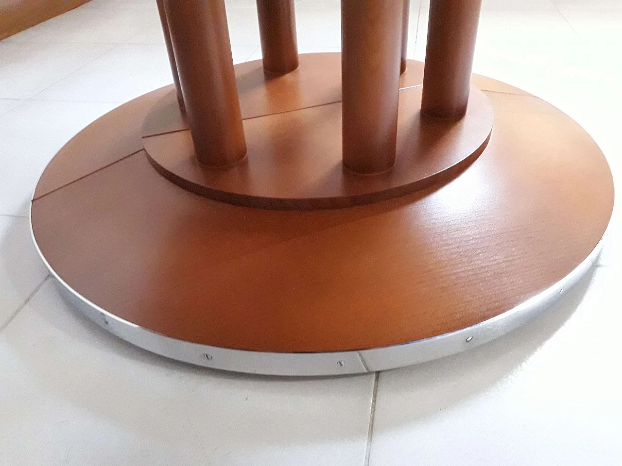 Curved beech round table by Marcel Kammerer for Thonet, 1980s 6