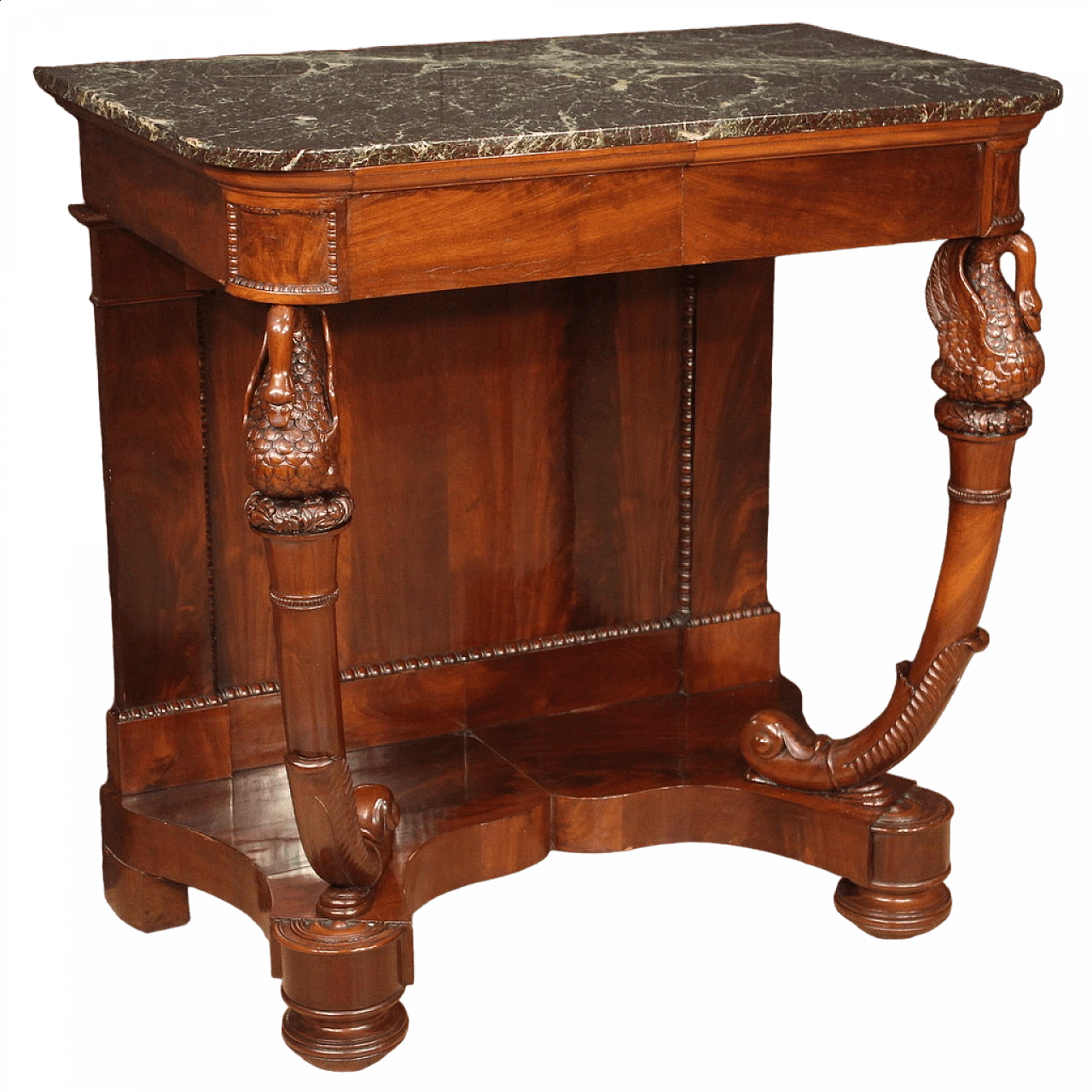 Charles X console table in mahogany with marble top, first half of the 19th century 13