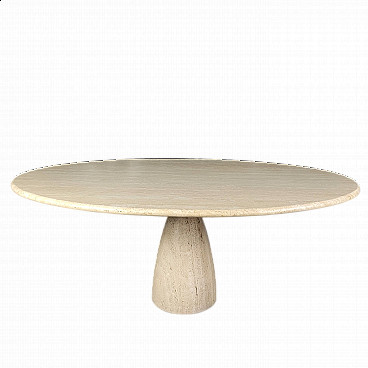 Oval Finale travertine table by Peter Draenert, 1970s