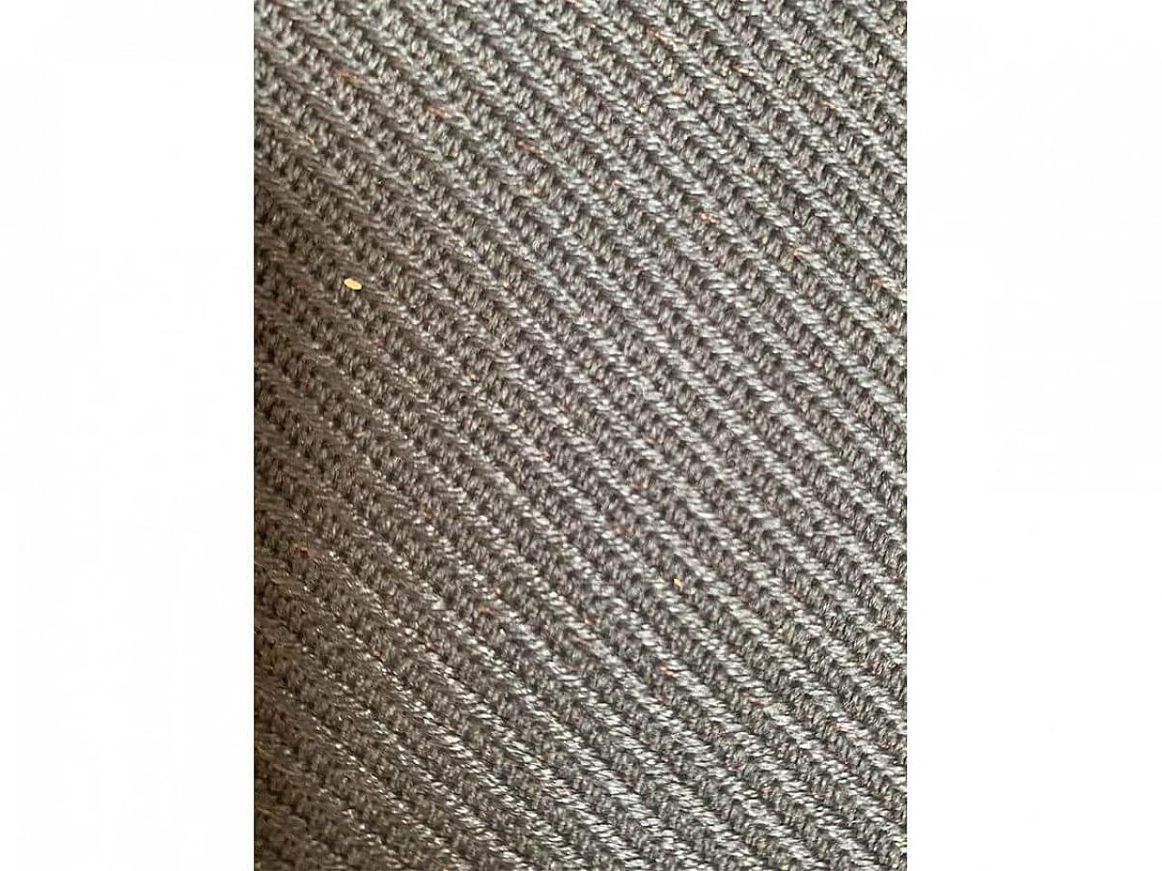 3 Black fabric armchairs with casters by Tecno, 1980s 9