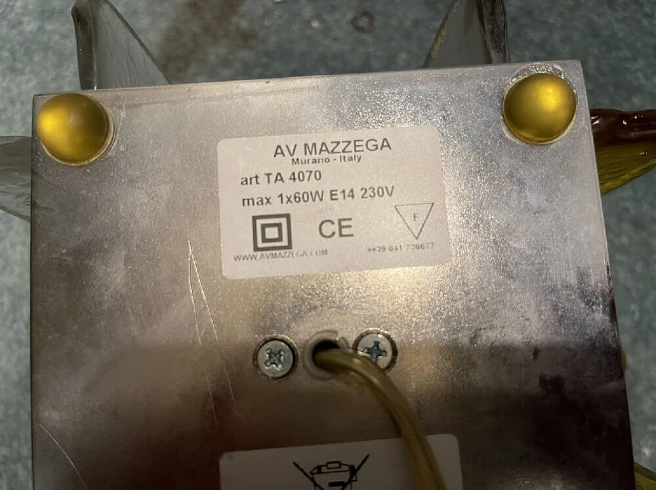 Coppia di lampade da tavolo geometriche in vetro di Murano di A.V. Mazzega, anni '70 6