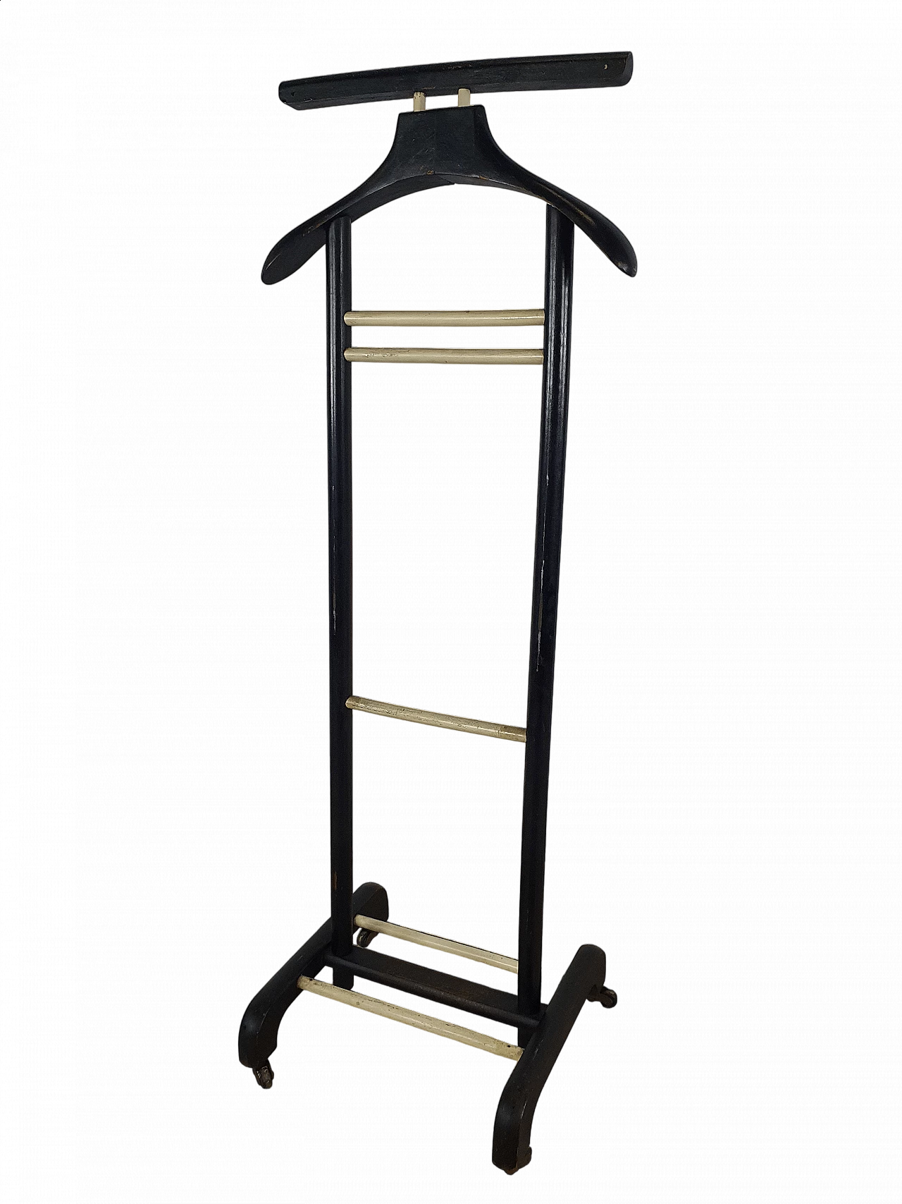 Servomuto in legno laccato nero, anni '50 15