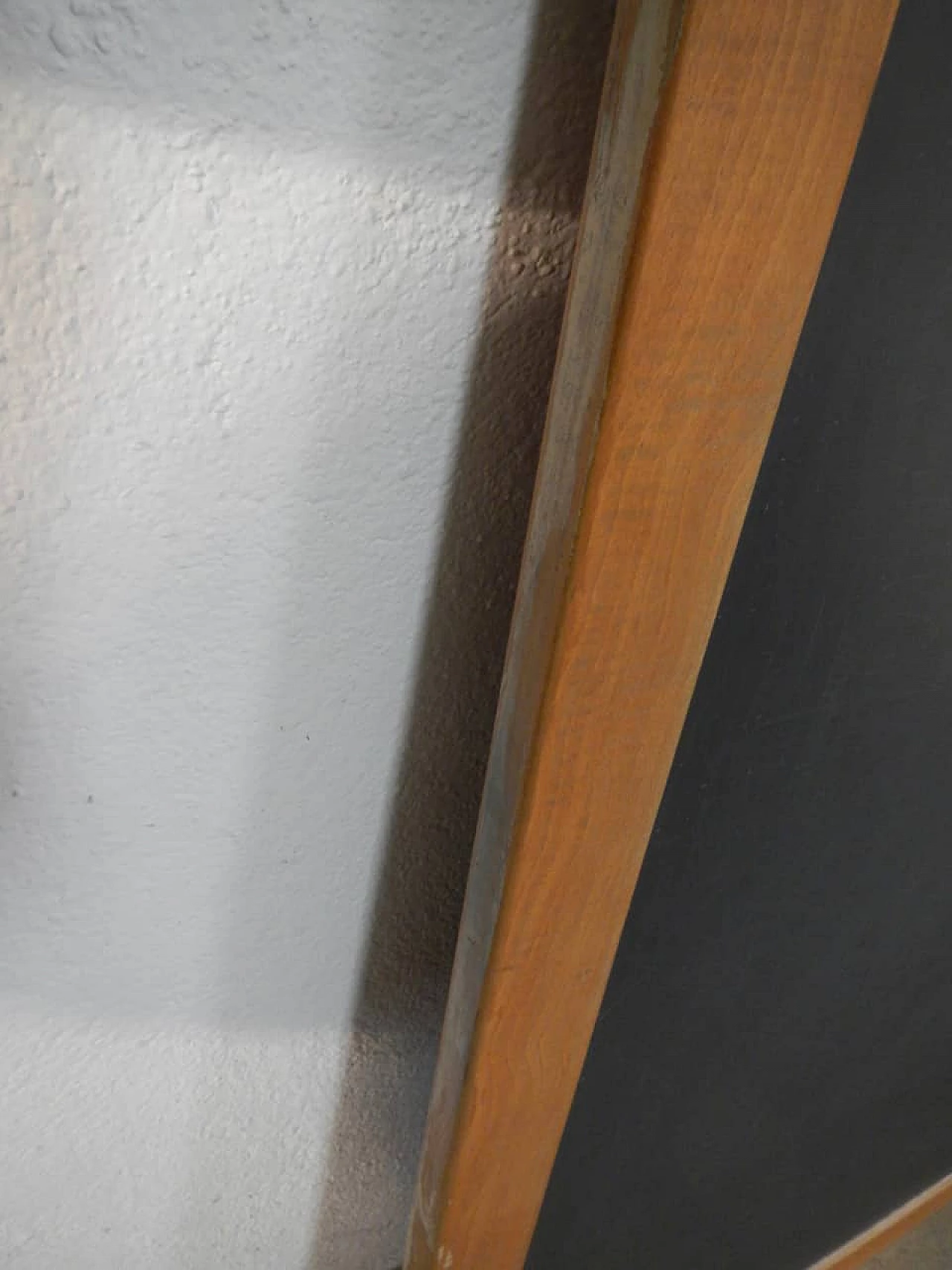 Wall-mounted school blackboard with beech frame, 1980s 4