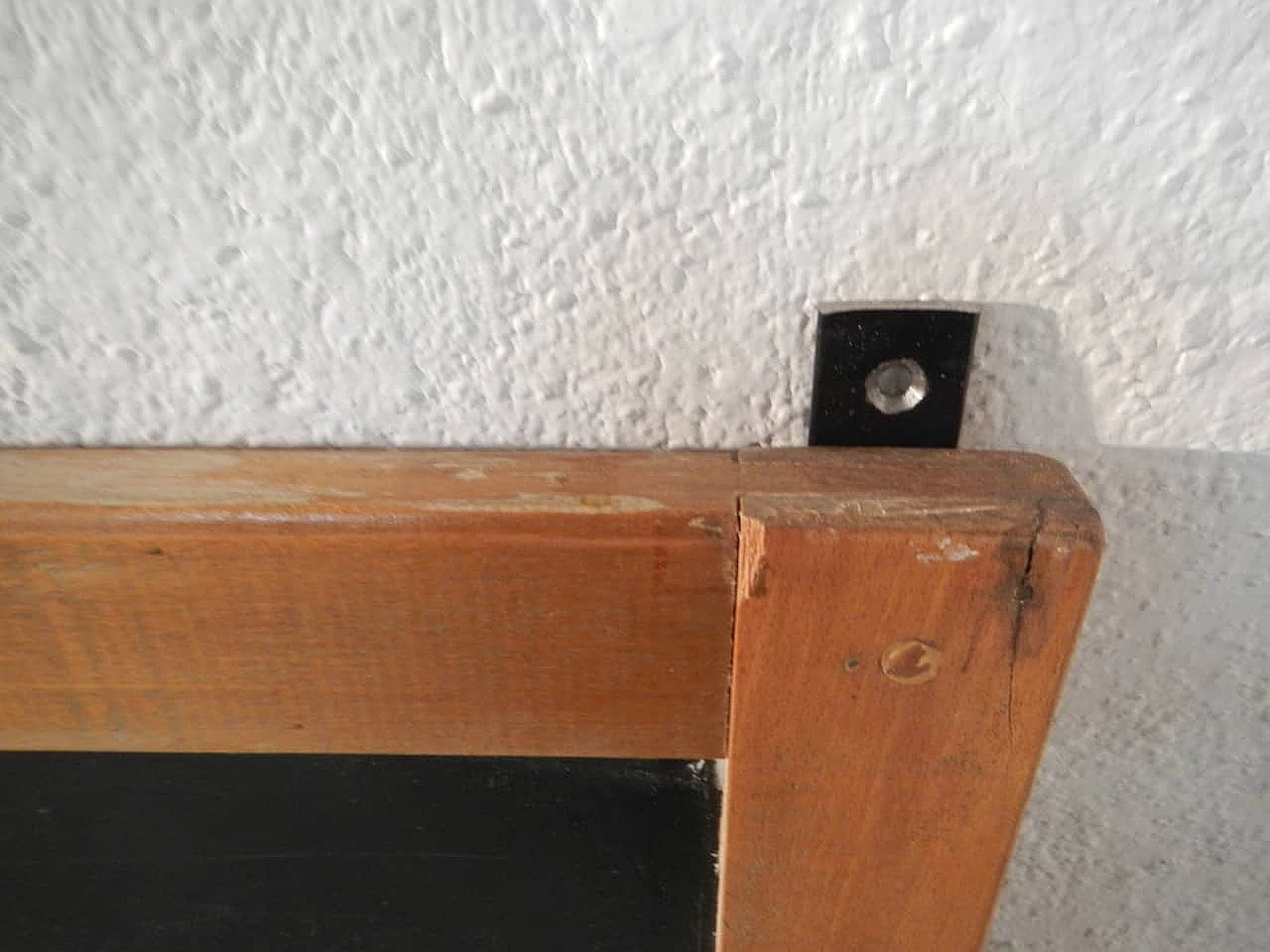 Wall-mounted school blackboard with beech frame, 1980s 6
