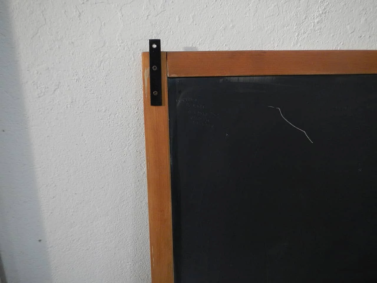 Wall-mounted school blackboard with beech frame, 1980s 9