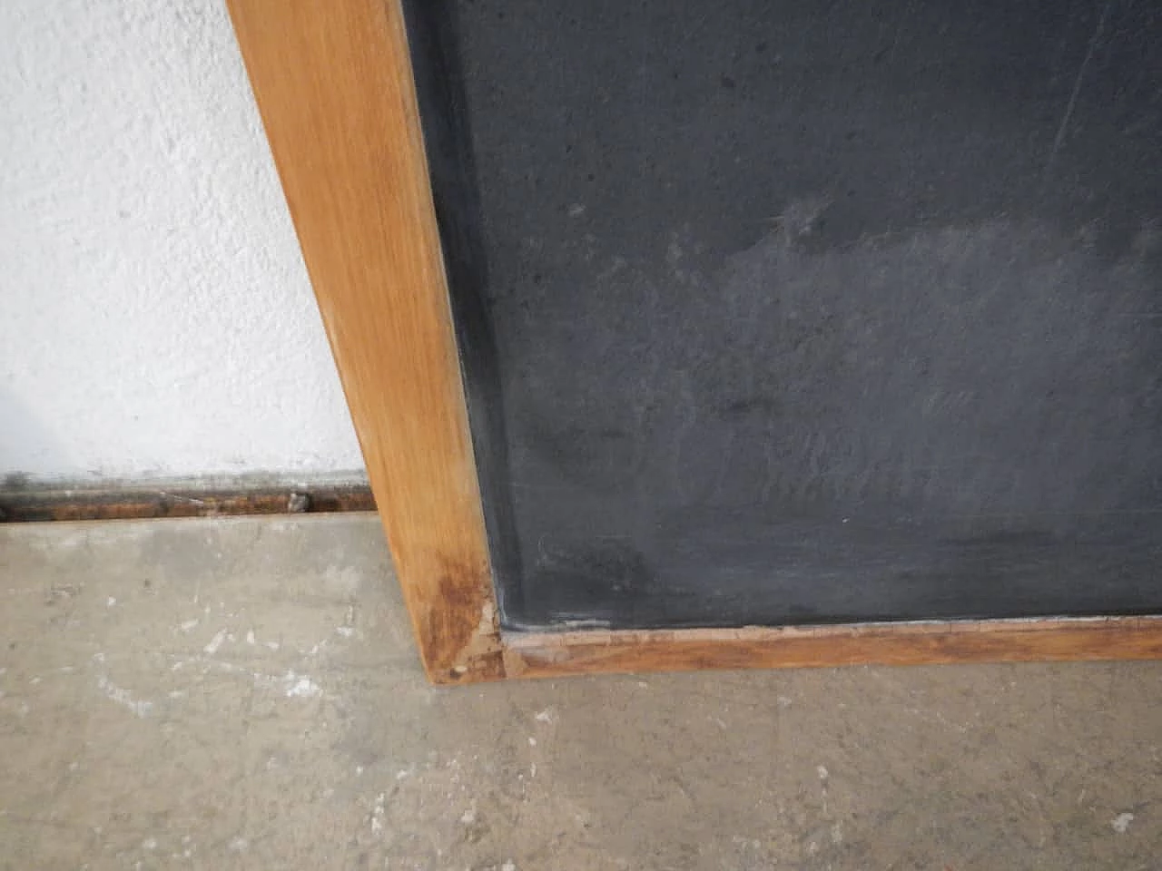 Wall-mounted school blackboard with beech frame, 1980s 10
