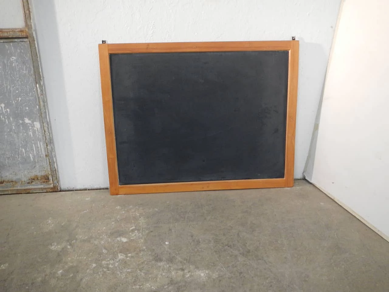 Wall-mounted school blackboard in beech and slate, 1980s 1