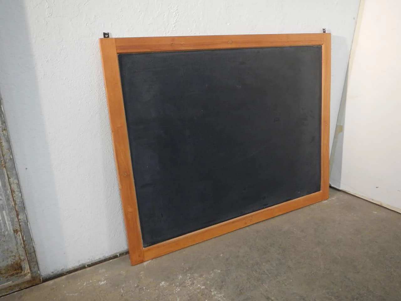 Wall-mounted school blackboard in beech and slate, 1980s 2
