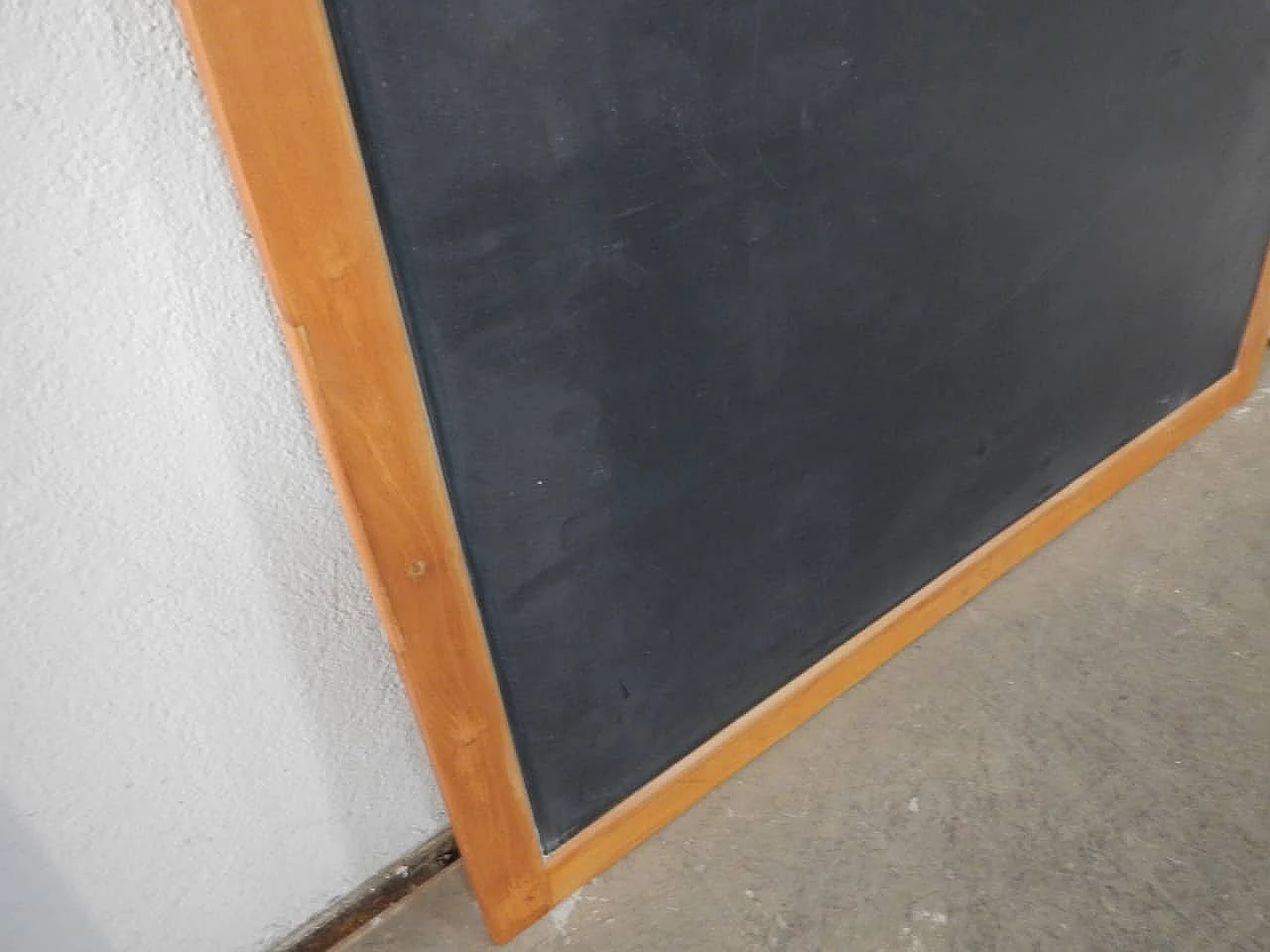 Wall-mounted school blackboard in beech and slate, 1980s 3