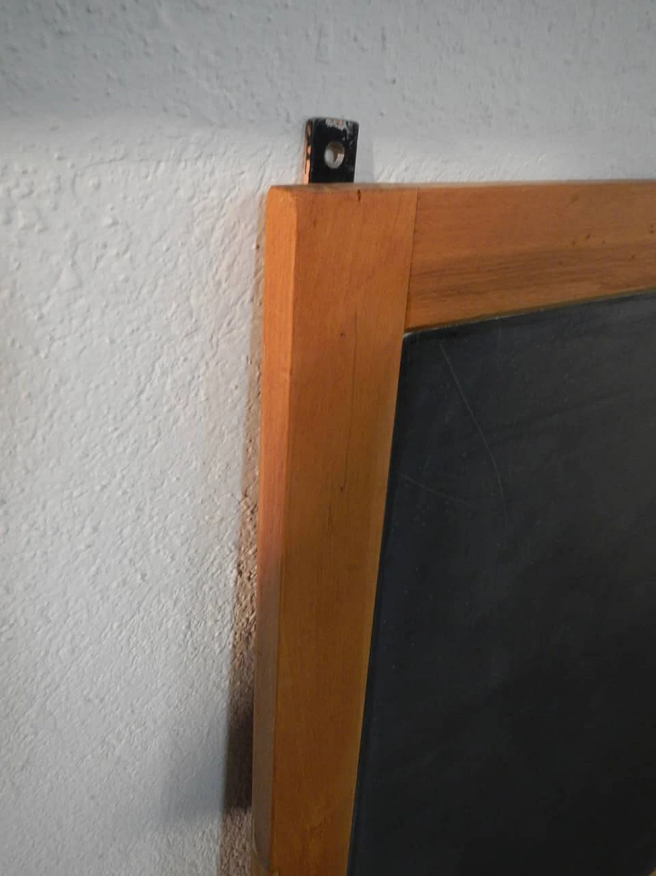 Wall-mounted school blackboard in beech and slate, 1980s 4