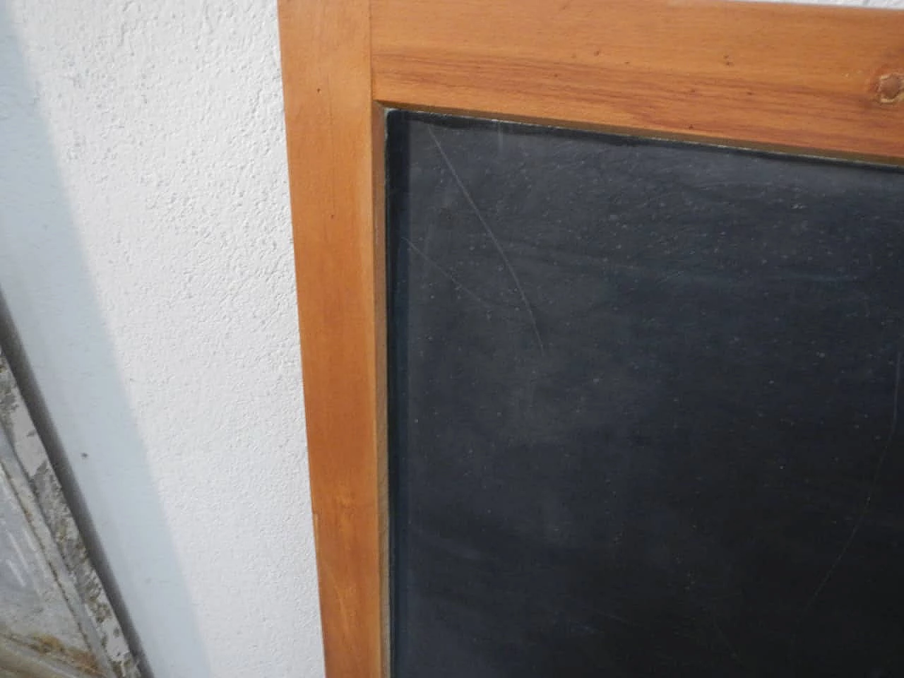 Wall-mounted school blackboard in beech and slate, 1980s 5