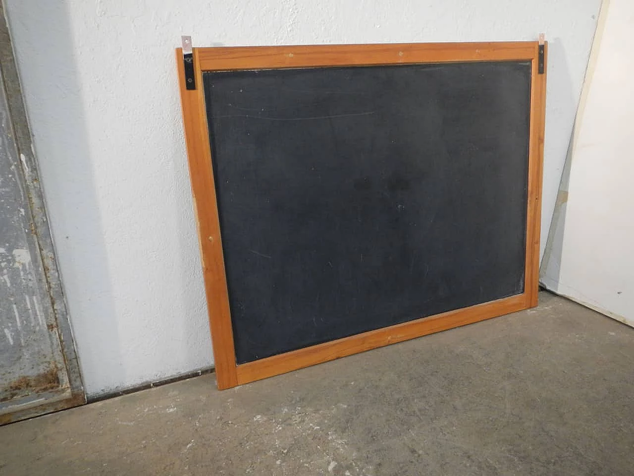 Wall-mounted school blackboard in beech and slate, 1980s 7