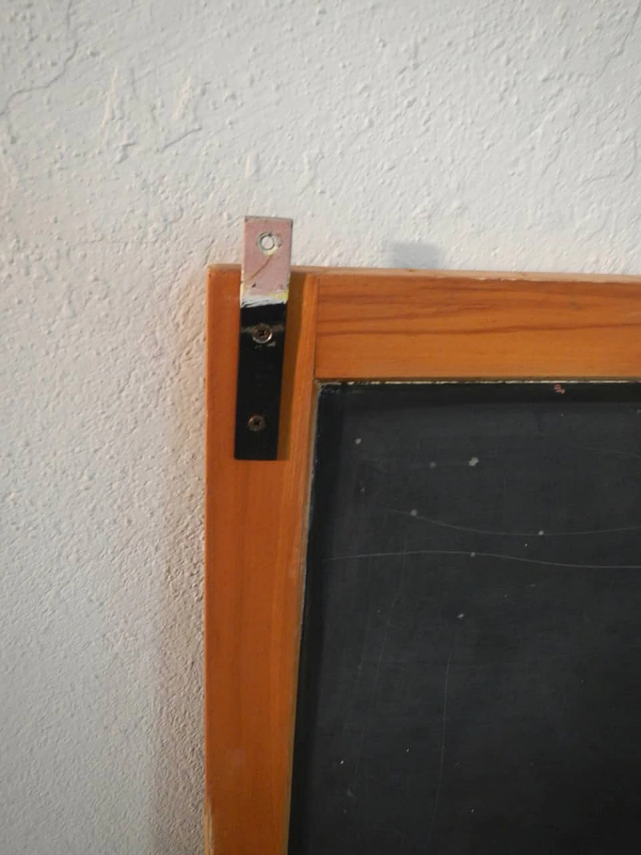 Wall-mounted school blackboard in beech and slate, 1980s 8