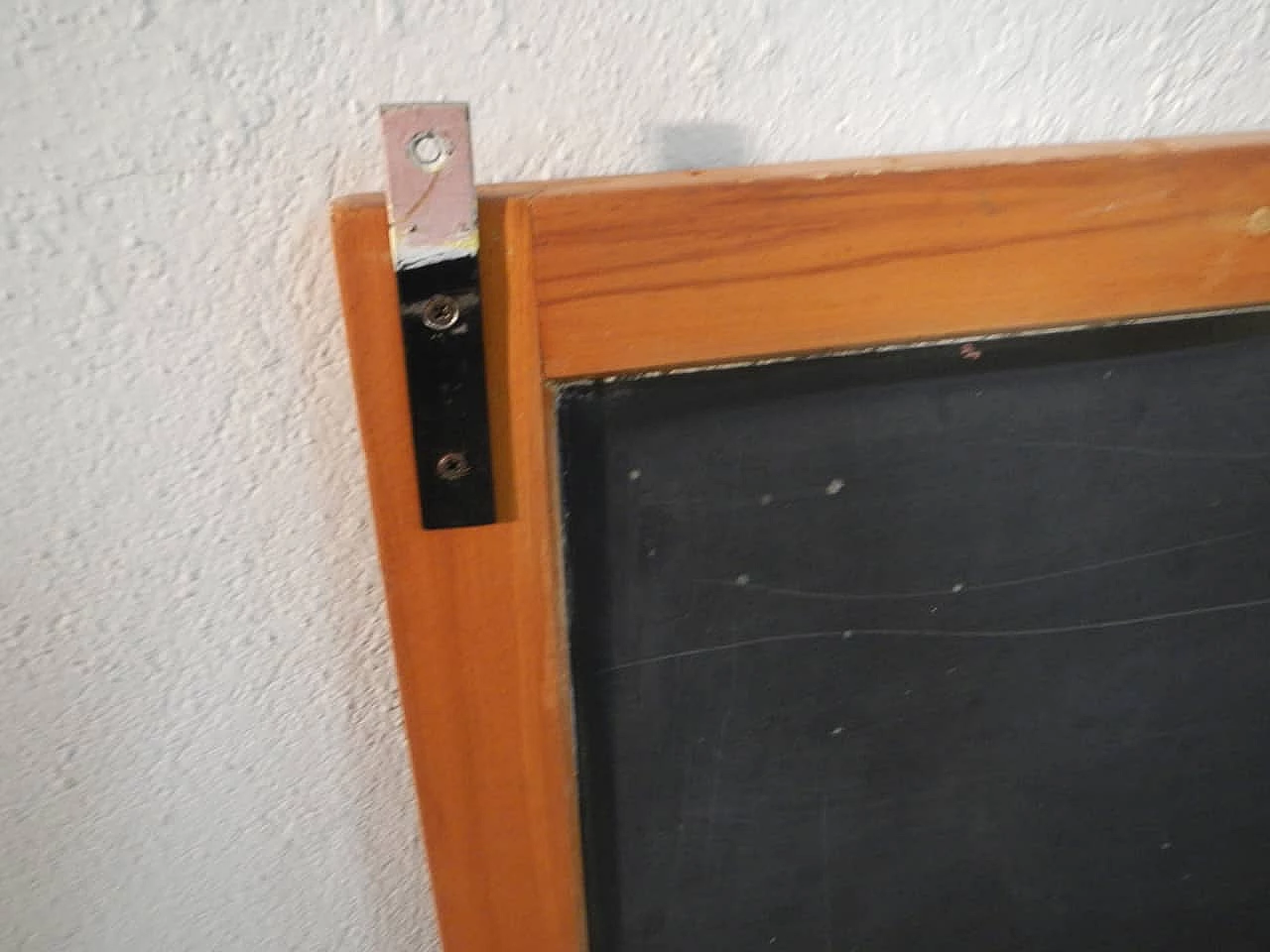 Wall-mounted school blackboard in beech and slate, 1980s 9