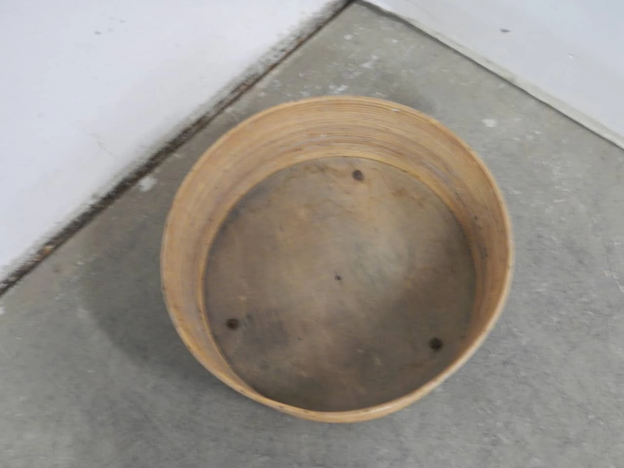 Rattan flower stand with wheels, 1970s 3