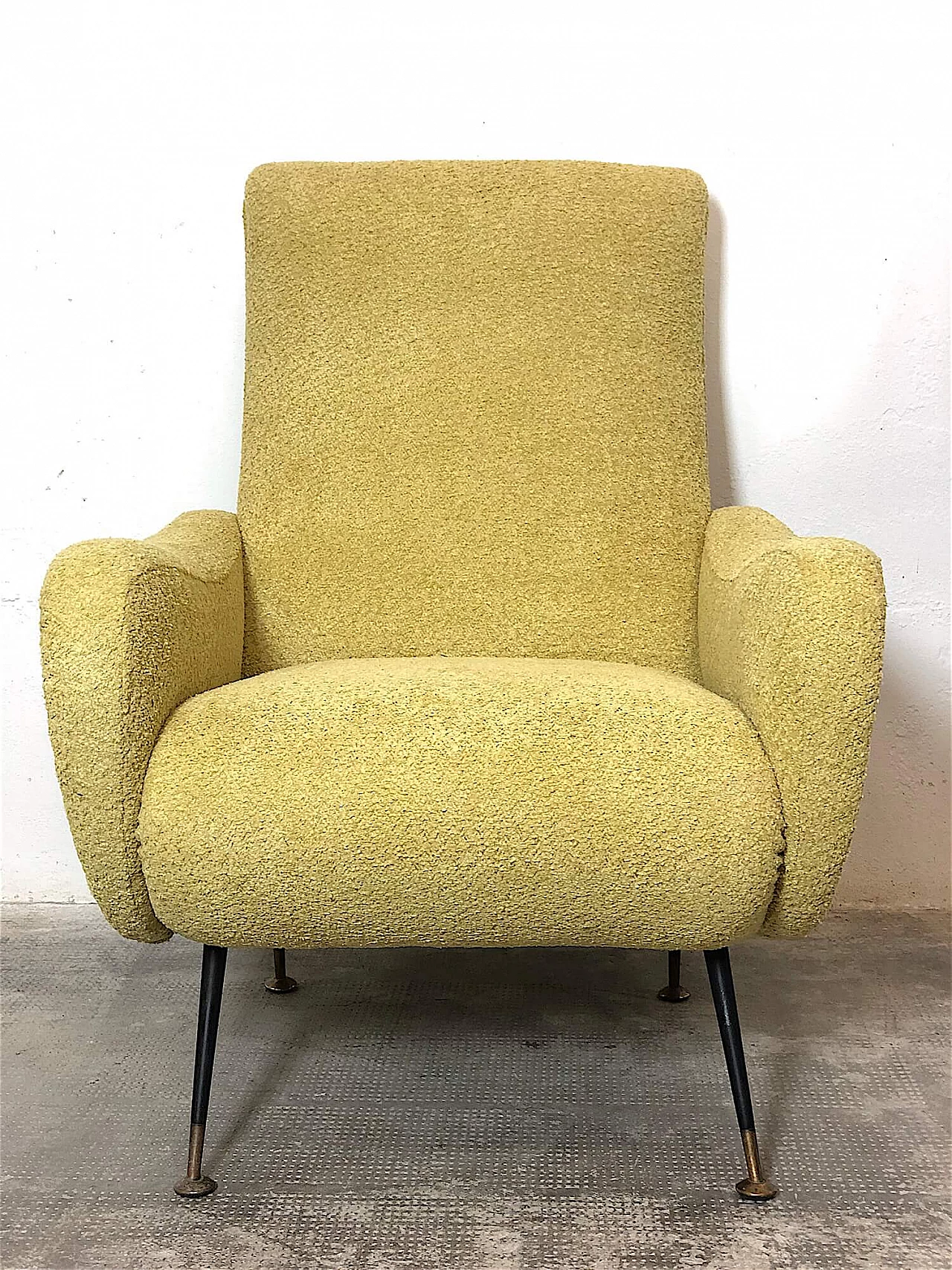 Lady yellow Ricciolo armchair by Zanuso, 1950s 3