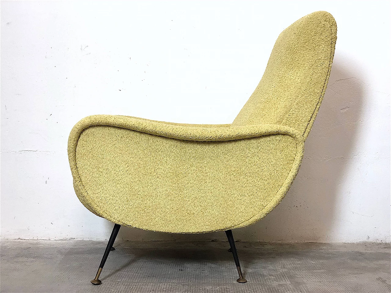 Lady yellow Ricciolo armchair by Zanuso, 1950s 6