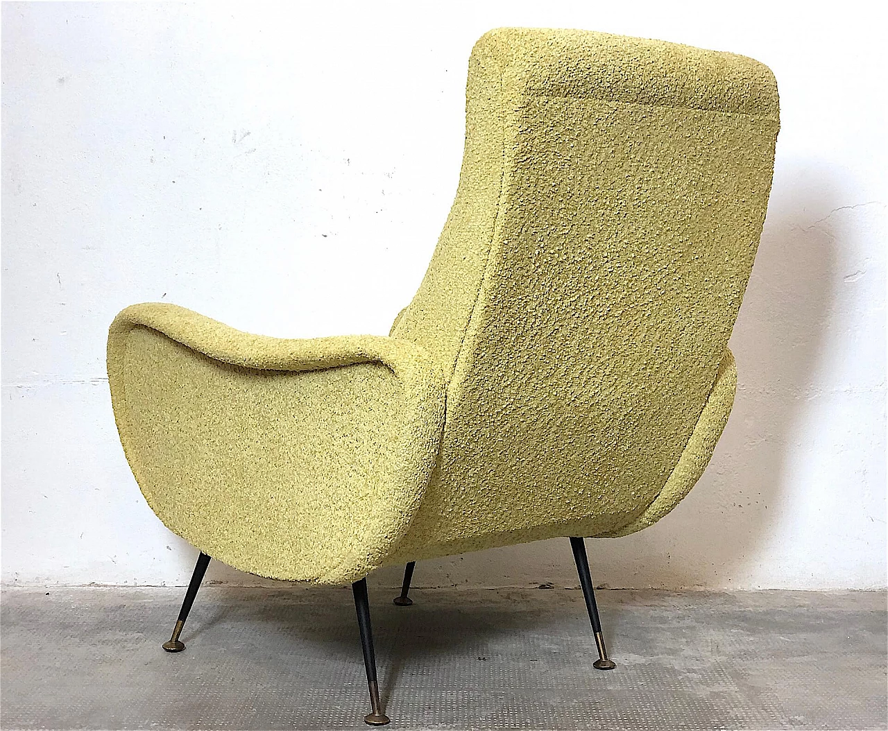 Lady yellow Ricciolo armchair by Zanuso, 1950s 9