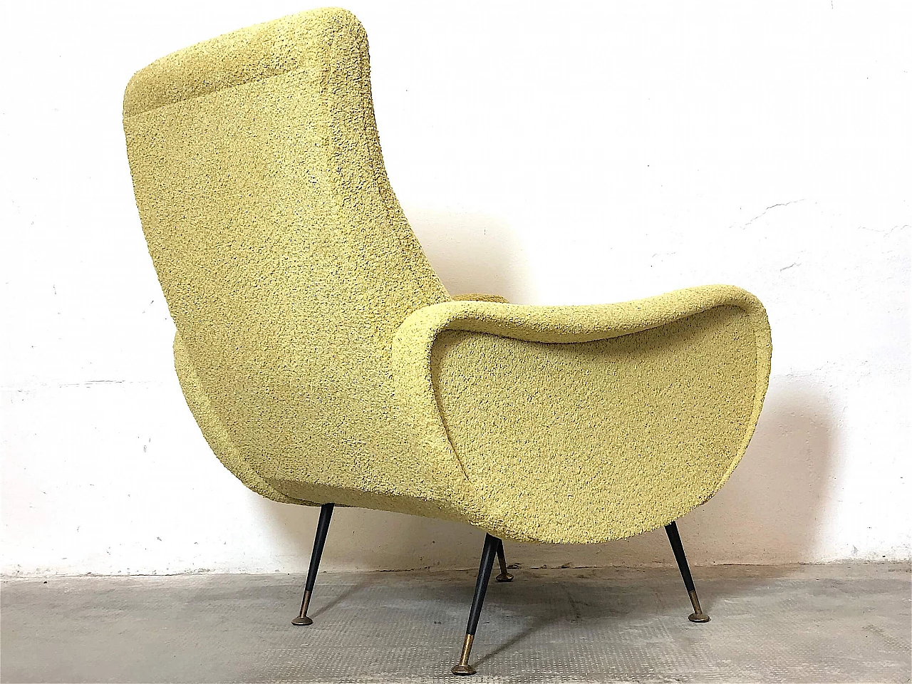 Lady yellow Ricciolo armchair by Zanuso, 1950s 12