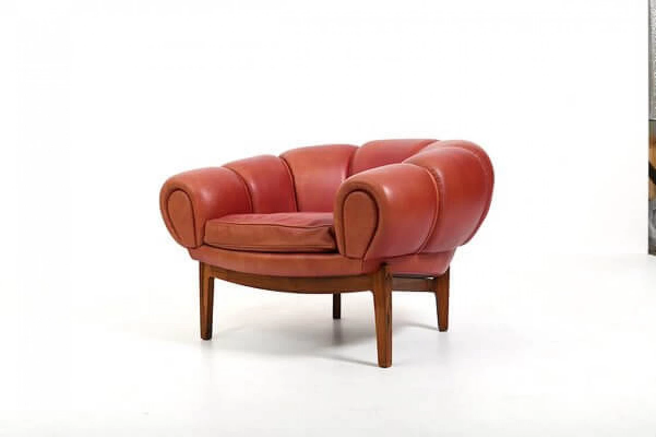 Poltrona Croissant di Illum Wikkelsø per Holger Christiansen, anni '50 1