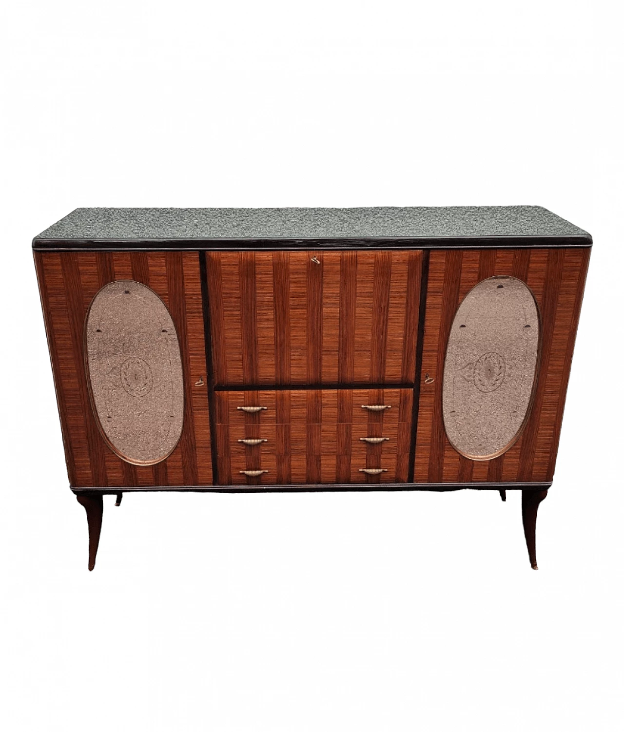 Wooden bar cabinet by Vittorio Dassi for G. Cecchini e C. di Lissone, 1950s 1