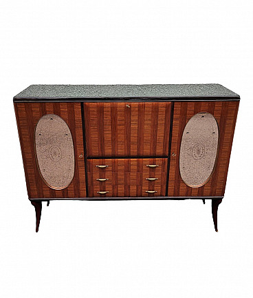 Wooden bar cabinet by Vittorio Dassi for G. Cecchini e C. di Lissone, 1950s