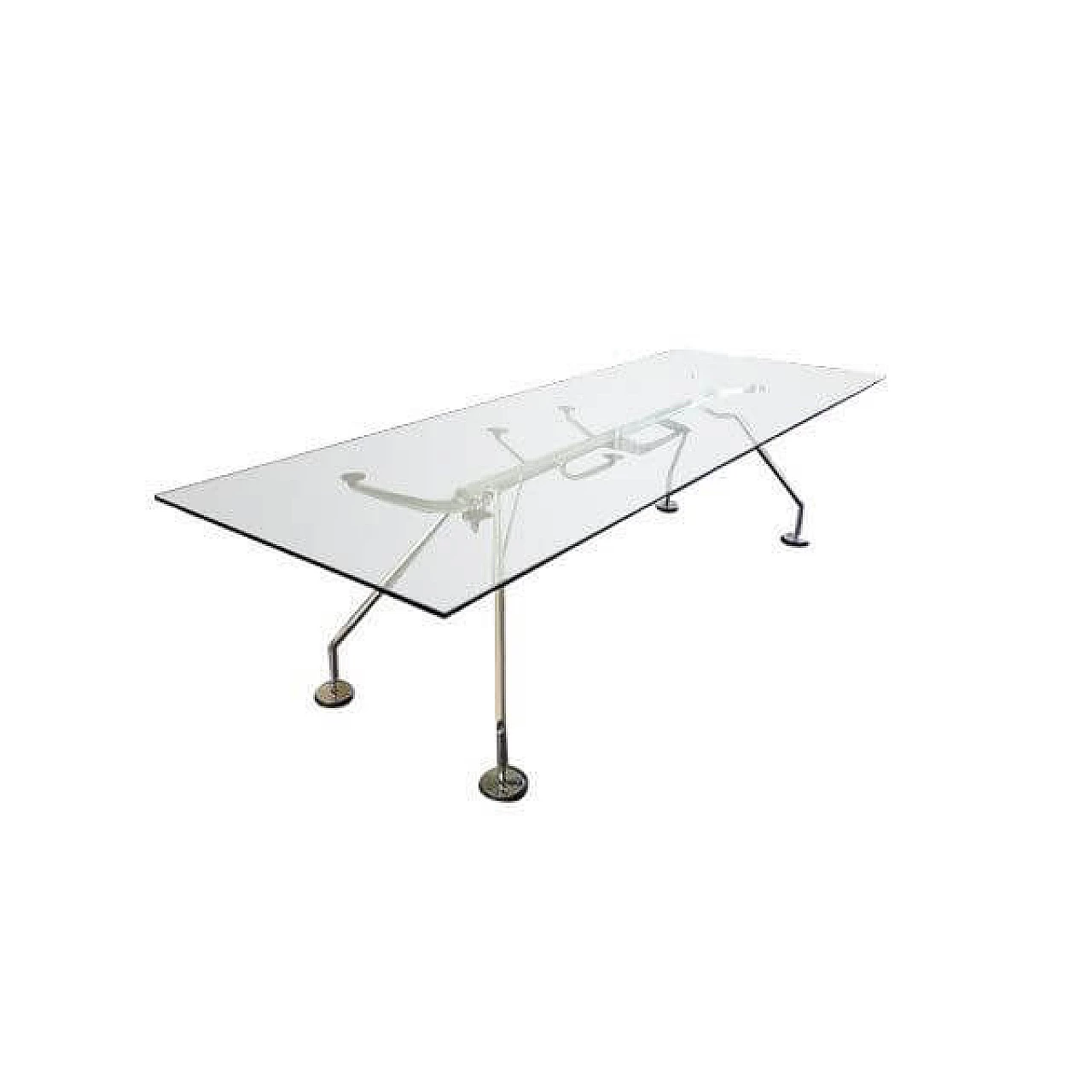 Nomos table in metal and crystal by Norman Foster for Tecno 1