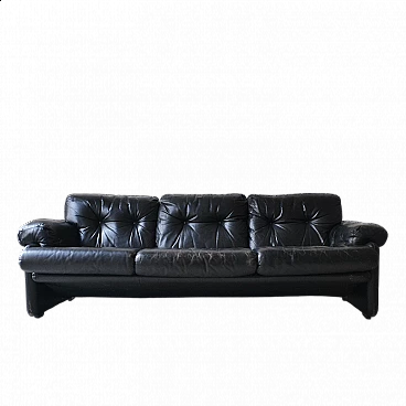 Coronado leather sofa by Tobia Scarpa for B&B, 1960s