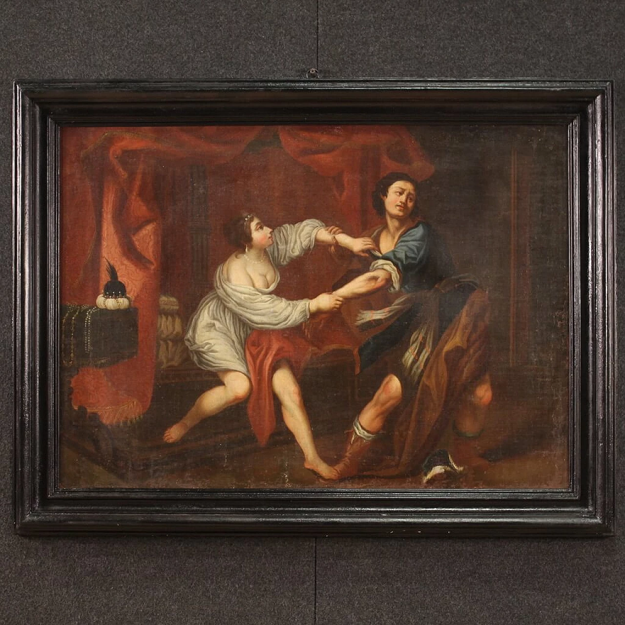 Painting depicting Joseph and Putiphar's wife, oil on canvas, 18th century 2