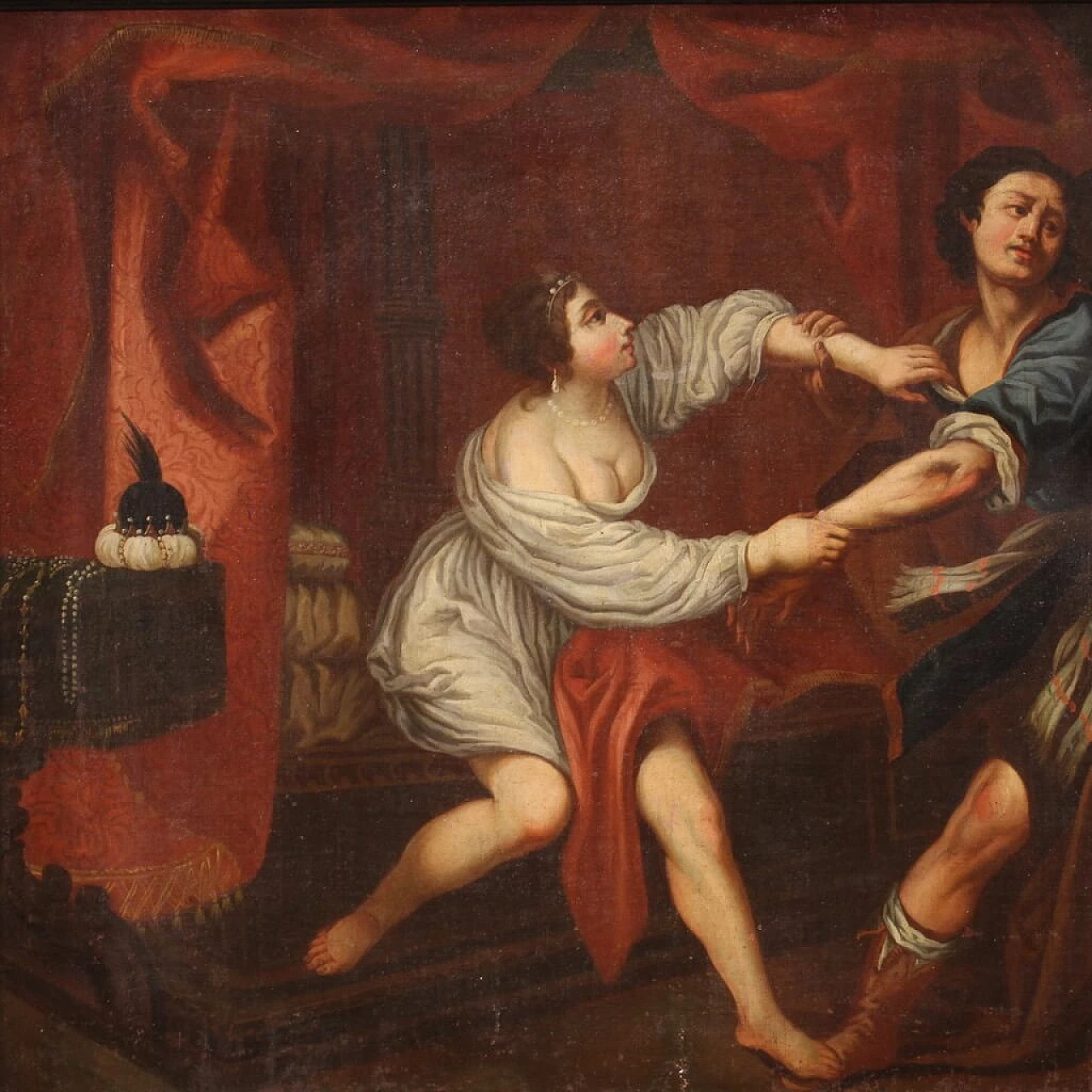 Painting depicting Joseph and Putiphar's wife, oil on canvas, 18th century 4