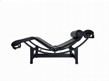 Black LC4 chaise longue by Le Corbusier for Cassina, 2000s