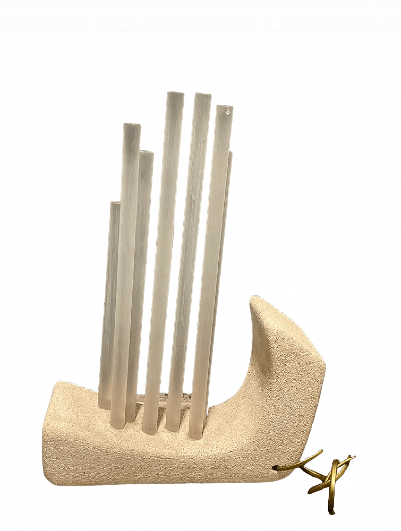 Lampada da tavolo in pietra acrilica, anni '80 7