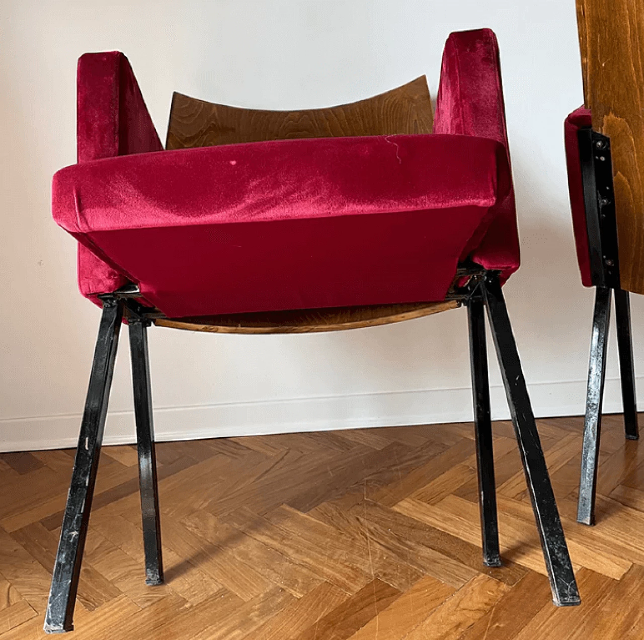 Pair of theatre armchairs, 1950s 2