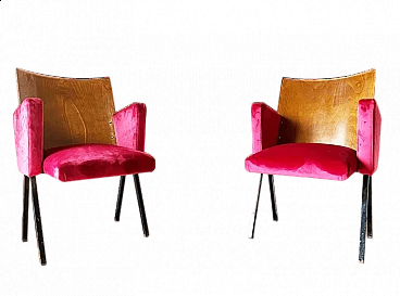 Pair of theatre armchairs, 1950s