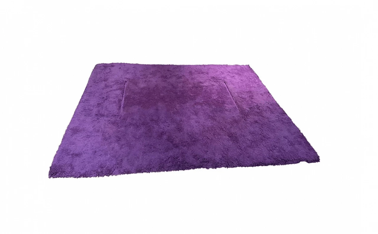 Purple rectangular rug in wool by Tisca, 1970s 1