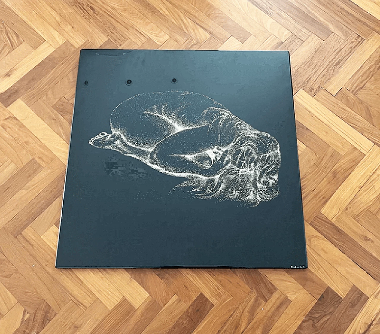 Claudia, white on black silkscreen print by Studio E.F. Viareggio, 1970s 1