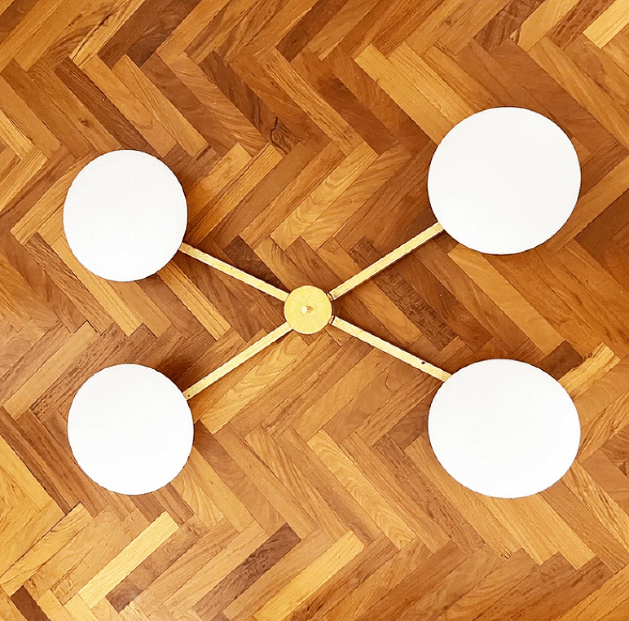 Angelo Lelli style ray ceiling lamp, 1950s 1