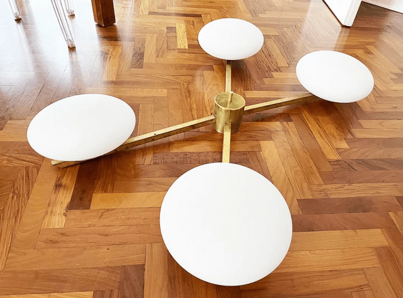 Angelo Lelli style ray ceiling lamp, 1950s 2