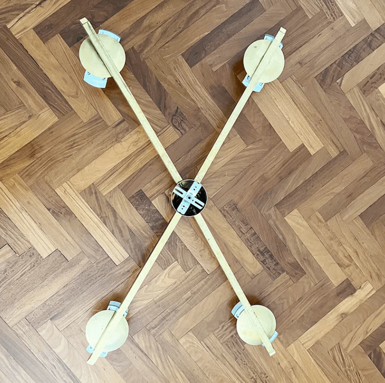 Angelo Lelli style ray ceiling lamp, 1950s 5