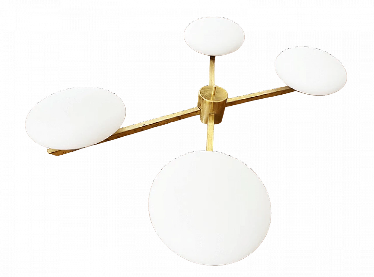 Angelo Lelli style ray ceiling lamp, 1950s 9