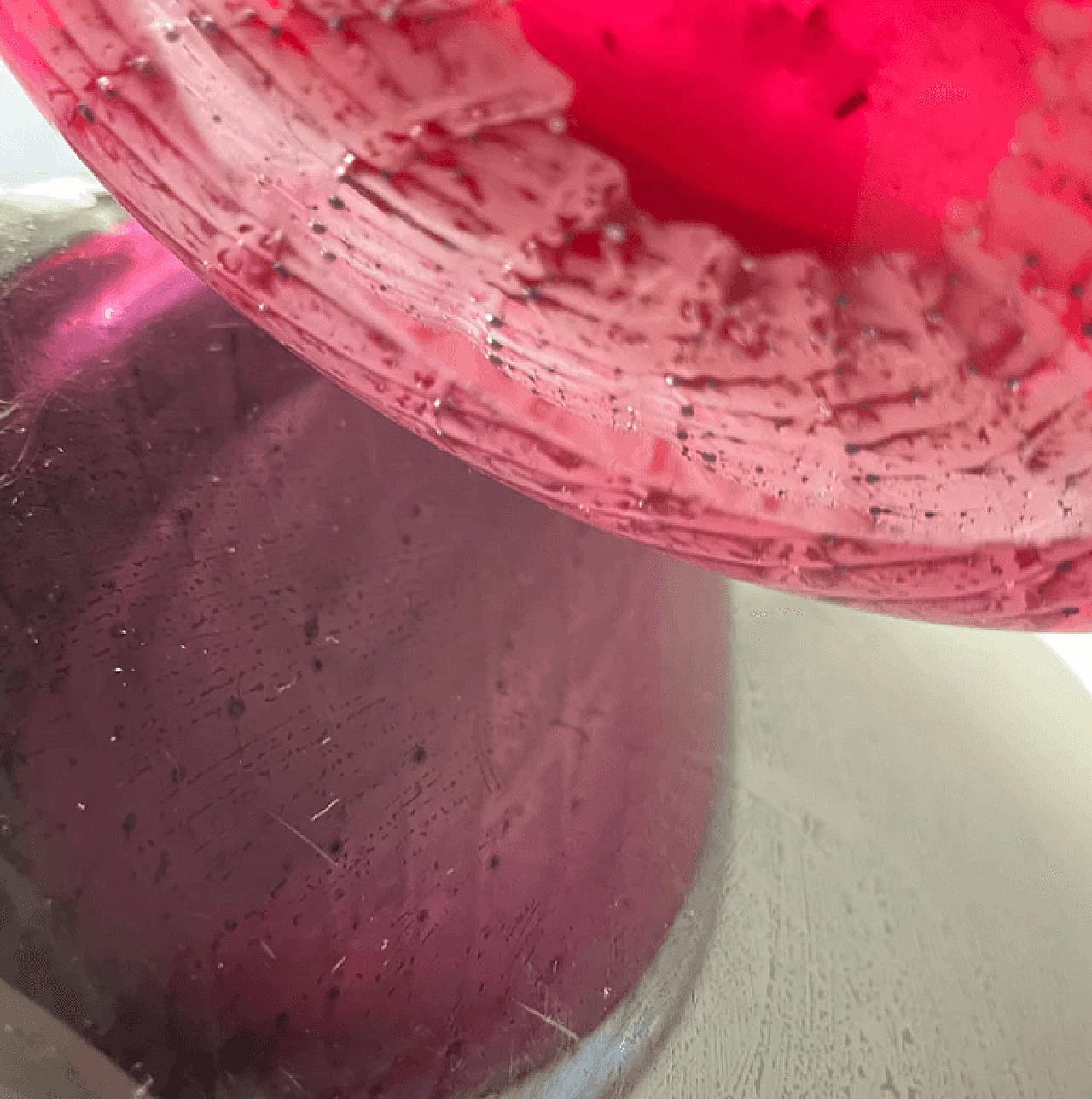 Vaso a due punte in vetro di Murano rosa, anni '50 4