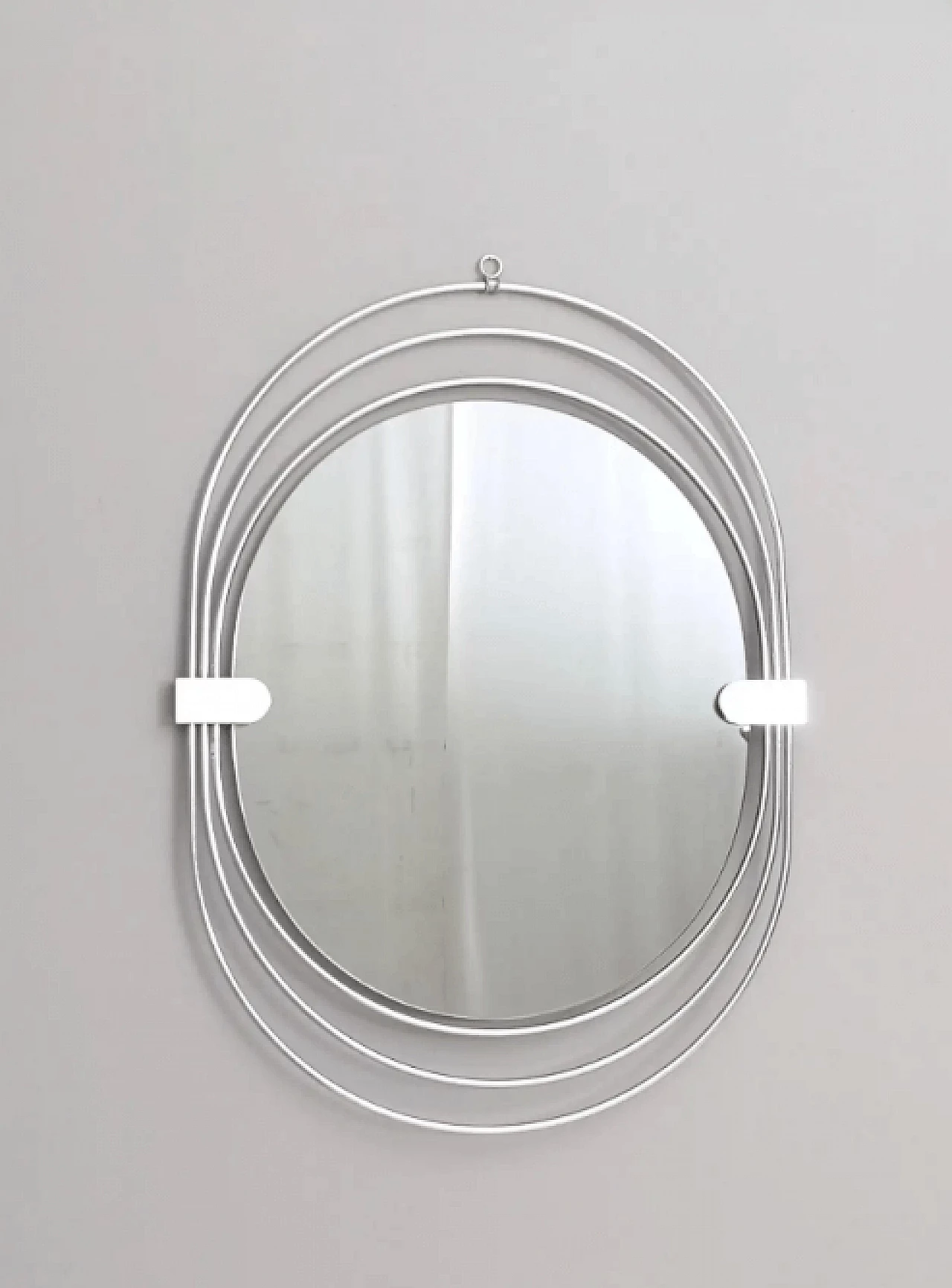 Smoked wall mirror with triple chromed metal frame, 1970s 3