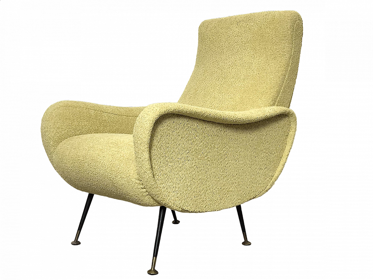 Lady yellow Ricciolo armchair by Zanuso, 1950s 13